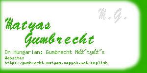 matyas gumbrecht business card